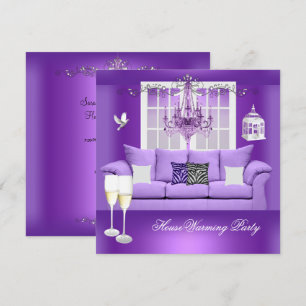 Convite Sofá de Candelabro de Champanhe Roxo para Aquecime