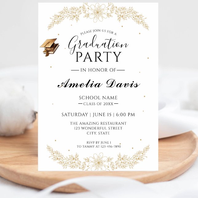 Convite sofisticado de celebração de gradação de s (Criador carregado)