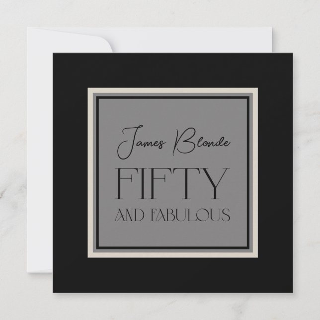 Convite Sofisticado Para Ele 50 Fabuloso Partido (Frente)