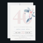 CONVITE SOFT AQUA BLUSH BLUE FLORAL 40º ANIVERSÁRIO DE QUA<br><div class="desc">Se você precisar de qualquer outra personalização ou qualquer outro item correspondente,  entre em contato comigo em yellowfebstudio@gmail.com</div>