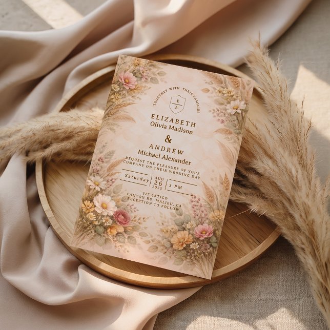Convite Soft Autumn Floral Wedding (Criador carregado)