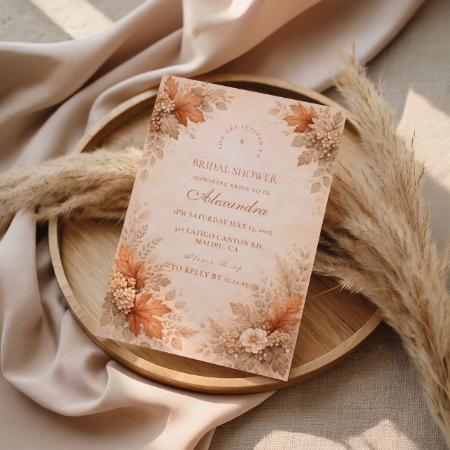 Convite Soft Autumn Flower Bridal Shower (Criador carregado)