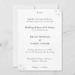 Convite Soft Bloom Elegance Wedding Rehearsal Invitation