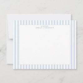 Convite Soft Blue Striped Note Card