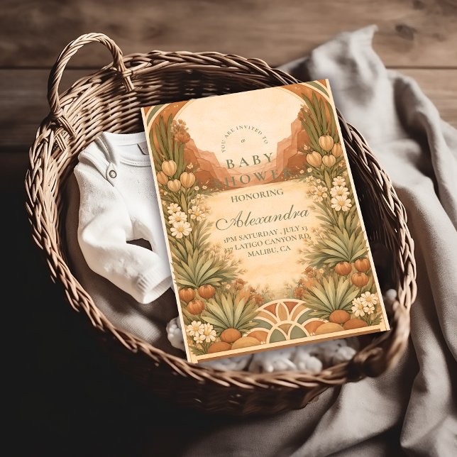 Convite Soft Desert Wildflowers Baby Shower (Criador carregado)