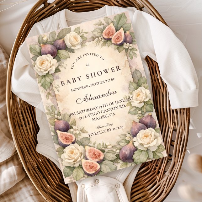Convite Soft Fig Garden Storybook Baby Shower (Criador carregado)