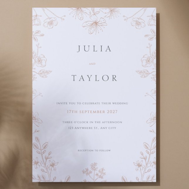 Convite Soft Floral Wedding Invitation – Elegant Colorful  (Criador carregado)