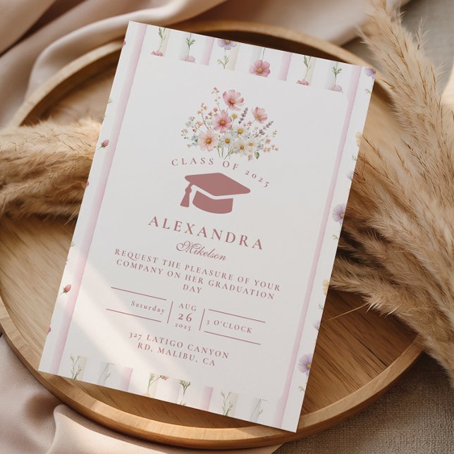 Convite Soft Garden Floral Graduation (Criador carregado)