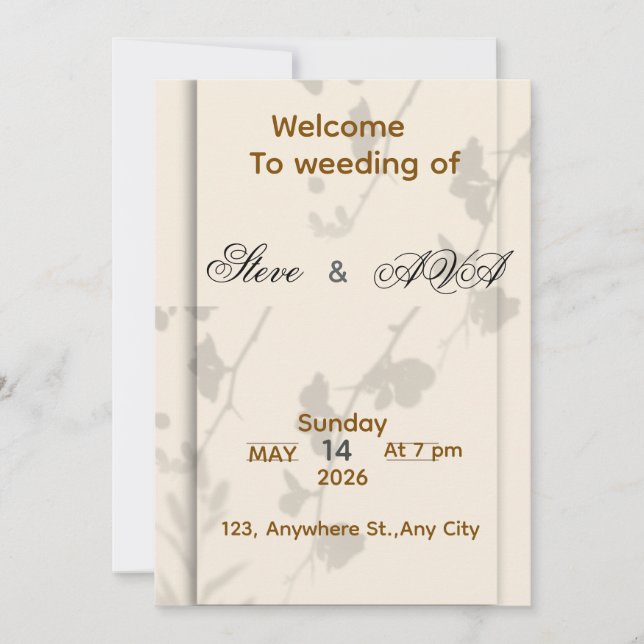 Convite Soft Grey Elegant Wedding Invitation | Romantic &  (Frente)
