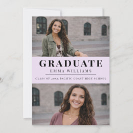 Convite Soft Lavender Photo Graduate Announcement