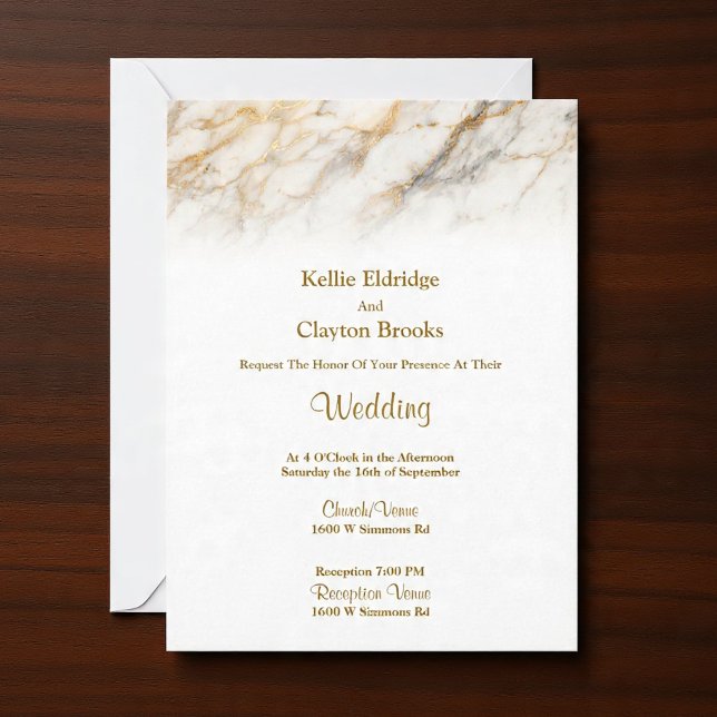 Convite Soft Marble Fade Wedding Invitation (Criador carregado)