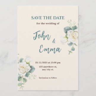 Convite Soft Minimalist Save the Date | Editable Template 