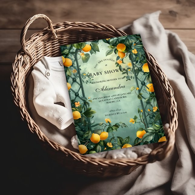 Convite Soft Mint Citrus Baby Shower (Criador carregado)