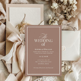 Convite Soft Mocha Taupe | Luxuoso Neutro Casamento