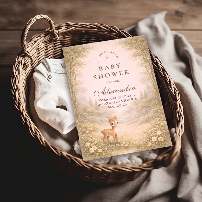 Convite Soft Neutral Forest Critters Baby Shower (Criador carregado)