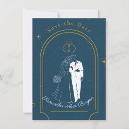 Convite Soft Night Romance , Wedding Save the Date Card