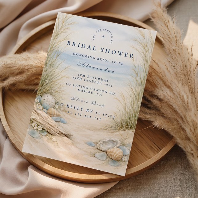 Convite Soft Ocean Blue Bridal Shower (Criador carregado)