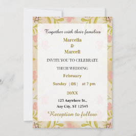 Convite Soft Pastel Watercolor Floral Frame