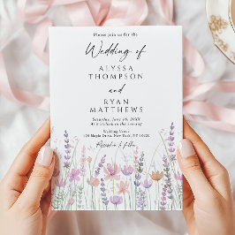 Convite Soft Pastel Wildflower Floral Wedding