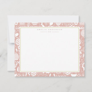 Convite Soft Peach Easter Egg Frame Note Card