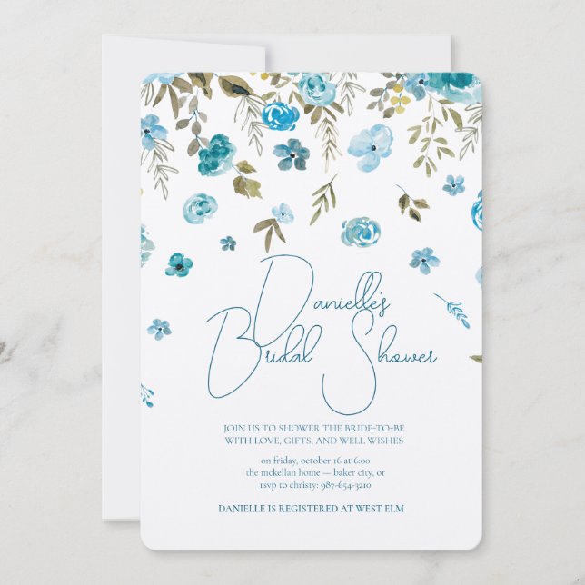 Convite Soft Petal Rain Bridal Shower Invitation (Frente)