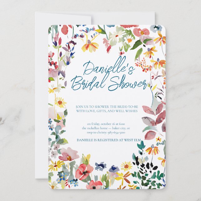 Convite Soft Petal Rain Bridal Shower Invitation (Frente)