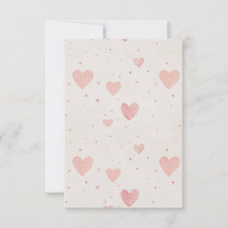 Convite Soft Pink Heart Pattern Invitation