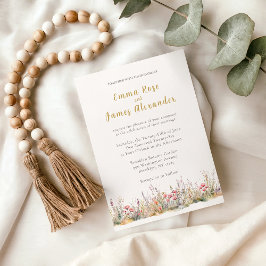 Convite Soft Pink Minimalist Floral Wedding Invitation