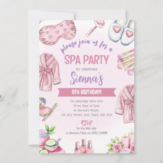 Convite Soft Pink Spa Party Invitation - Relax & Pamper