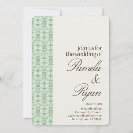 Convite Soft Romantic Mint Wedding QR Code