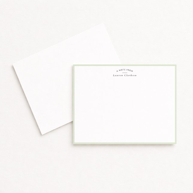 Convite Soft Sage Green Border Personalized Note Card (Criador carregado)