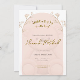 Convite Soft Teddy Bear Baby Shower Invitation