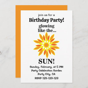 Convite Sol Brilhando Como A Festa de aniversário Do Sol