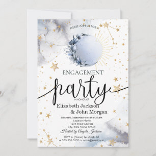 Convite Sol Celestial,Lua Azul,Noivado de Estrelas