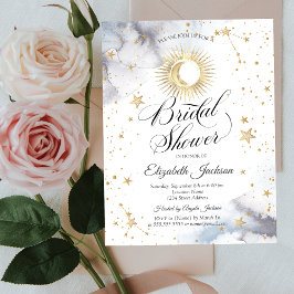 Convite Sol Celestial,Lua,Chá de panela de estrelas