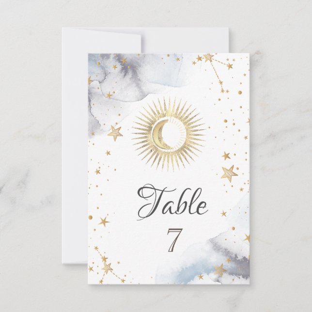 Convite Sol Celestial,Lua,Estrelas (Frente)