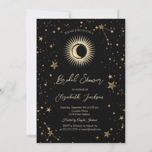 Convite Sol Celestial, Lua, Estrelas Chuveiro de Noiva Pre