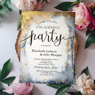 Convite Sol Celestial,Lua,Estrelas Noivado de Aquarela