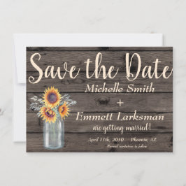 Convite Sol de Campo Flor de Girassol Antigo Madeira Salva