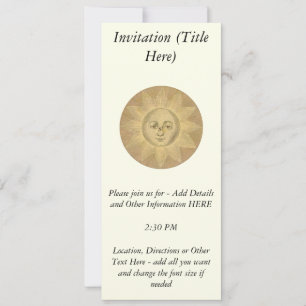 Convite Sol - Detalhe Solar do Mapa Antiquado por volta de