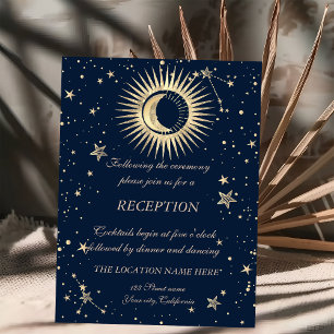 Convite Sol Dourado Celestial E Estrelas Da Lua