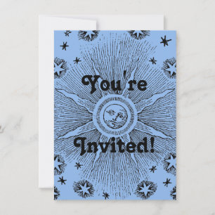 Convite Sol Estrelas Céu Noturno Antigo Zodíaco Medieval