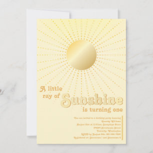 Convite Sol Ouro Primeiro Aniversário Sunshine