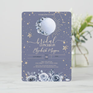 Convite Sol,Rosas de Lua Azul Lunchedo Pastel Bridal