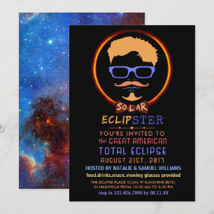 Convite Solar Eclipse 2017 Ver o Hipster Engraçado da Par