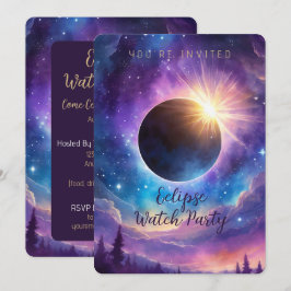 Convite Solar Eclipse & Celestial Stars Cosmic Sky Custom