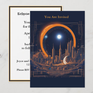 Convite Solar Eclipse View Party Totalmente Personalizada
