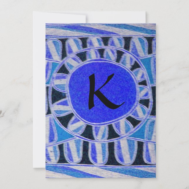 Convite SOLAR GOLD MONOGRAM, azul turquesa preto brilhante (Frente)