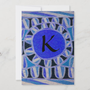 Convite SOLAR GOLD MONOGRAM, azul turquesa preto brilhante