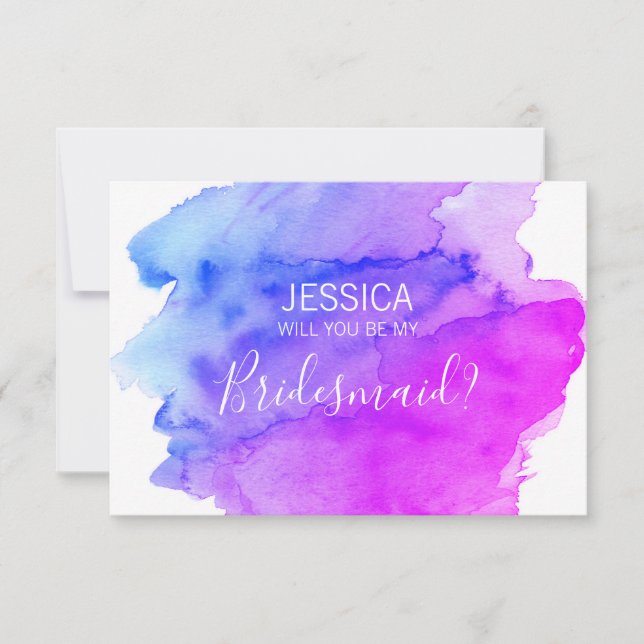 Convite Solha Azul Roxo Você Será Minha Porta-Voz? (Frente)